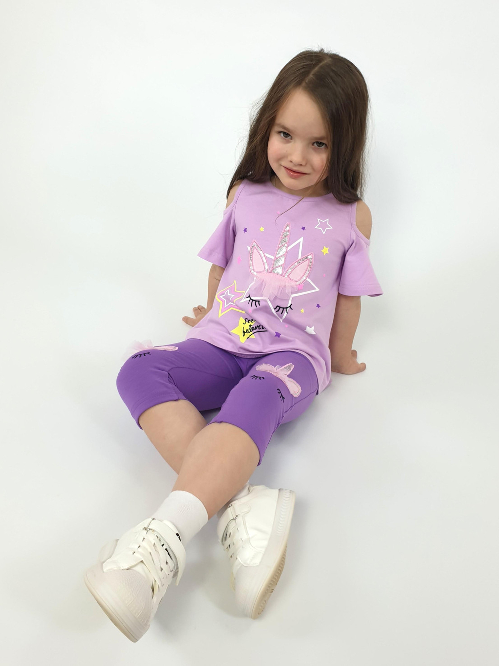 02-124-5 Комплект для девочки (футболка+ лосины)