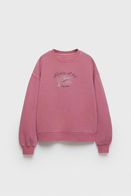 ZARA ТОЛСТОВКА С КРУГЛЫМ ВЫРЕЗОМ, РОЗОВЫЙ