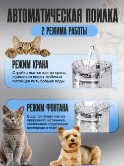 Поилка автоматическая, фонтан для кошек и собак