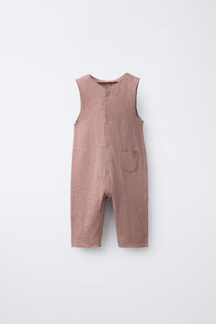 ZARA ДЛИННЫЙ ОДНОТОННЫЙ КОМБИНЕЗОН, ЦВЕТ РОЗОВОГО МЕЛА