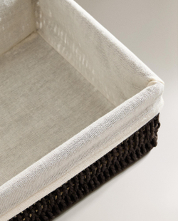 Zara Home Корзина из плетёной бумаги, цвет бежевый, 28 см