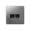 Розетка компьютерная 2-м ArtGallery RJ45 + RJ45 кат.5E механизм сталь SE GAL000985