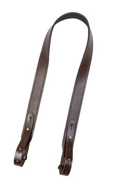 Ремень погонный с противоск. накладкой с регулировкой / кожа / коричневый