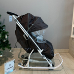 Коляска комбинированная (санки - коляска) «Наши детки 3-1К» в горошек шоколадный (арт. НДТ3-1К/3)