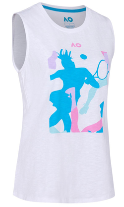 Женский топ теннисный Australian Open Singlet Player Camouflage - белый