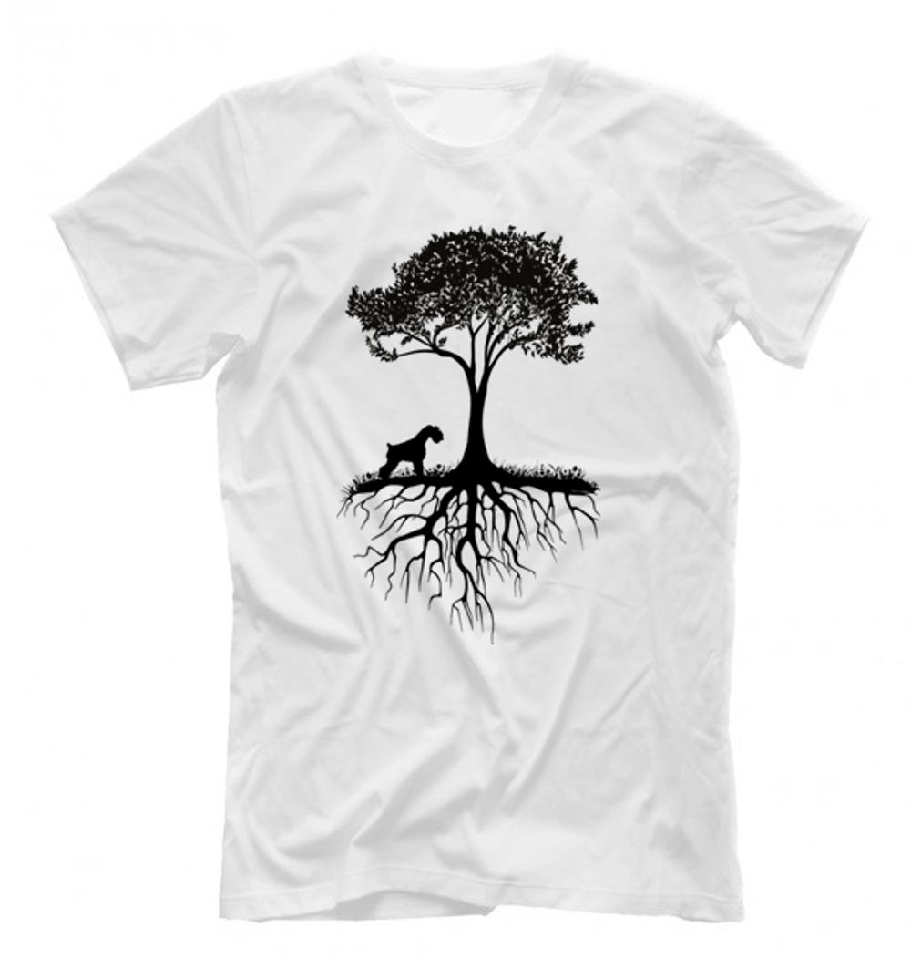 Футболка "Шнауцер у дерева"