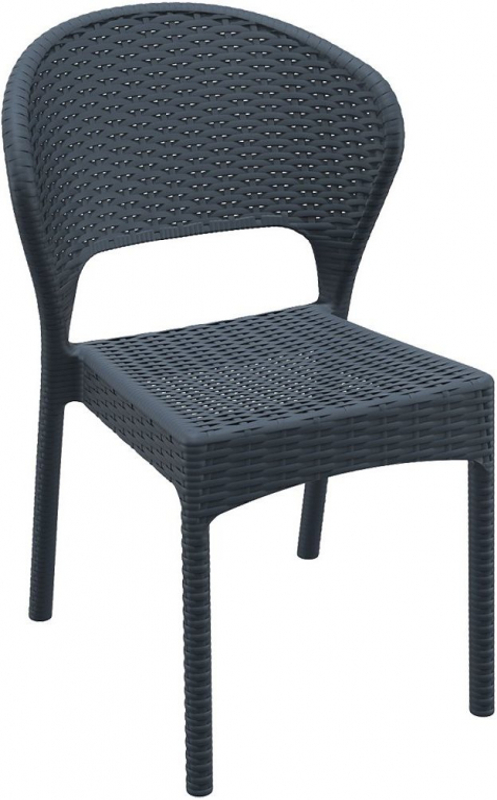 Стул пластиковый плетеный Siesta Contract Daytona, антрацит