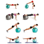 Фитбол Sportage полумассажный 75 см 1000гр ( с насосом), Фуксия