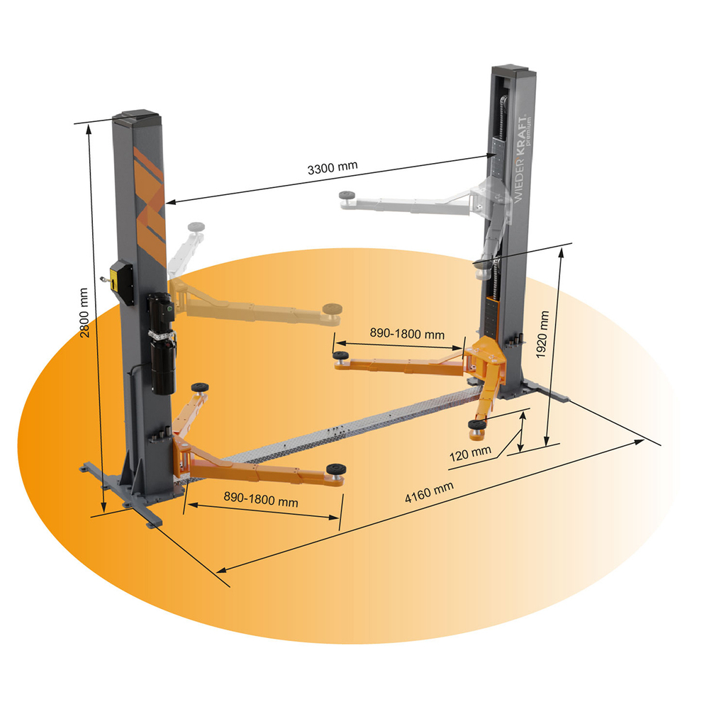 WDK-524N Подъемник двухстоечный с нижней синхронизацией 5 тонн, одност. разбл., 380В
