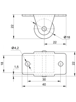 Белые колесики для мебели и дивана неповоротные