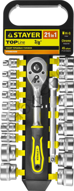 STAYER RSS 21M, 21 предм., (3/8″), набор торцовых головок (27752-H21)