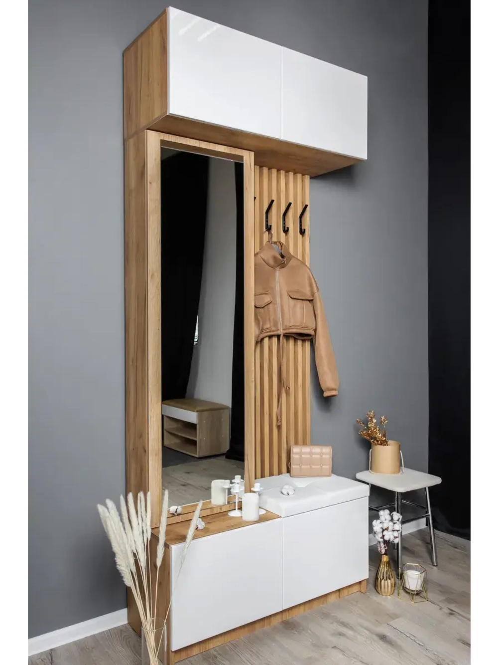 Прихожая с зеркалом комплект мебели 250х51х236 см