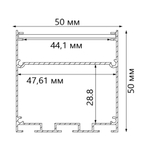 2000*50*50мм Комплект Профиль широкий накладной для светодиодной ленты, цвет чёрный, в комплекте 2 заглушки + экран + 4 крепежа