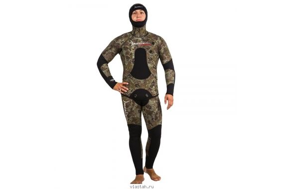 Гидрокостюм Marlin Camoskin Green 9 мм зеленый камуфляж