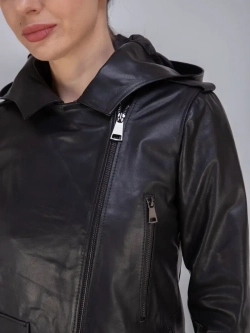 Куртка женская из натуральной кожи с капюшоном Турция