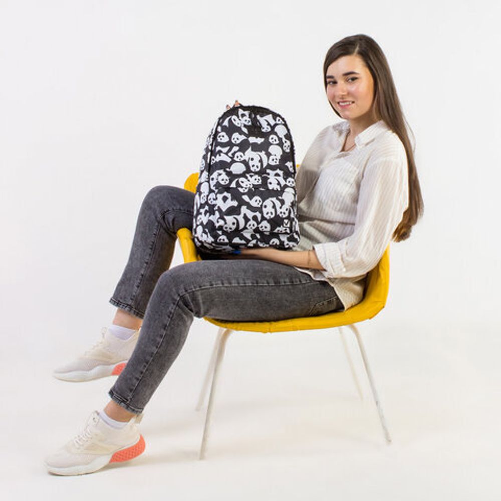 Рюкзак BRAUBERG POSITIVE универсальный, потайной карман, "Pandas", 42х28х14 см, 270781