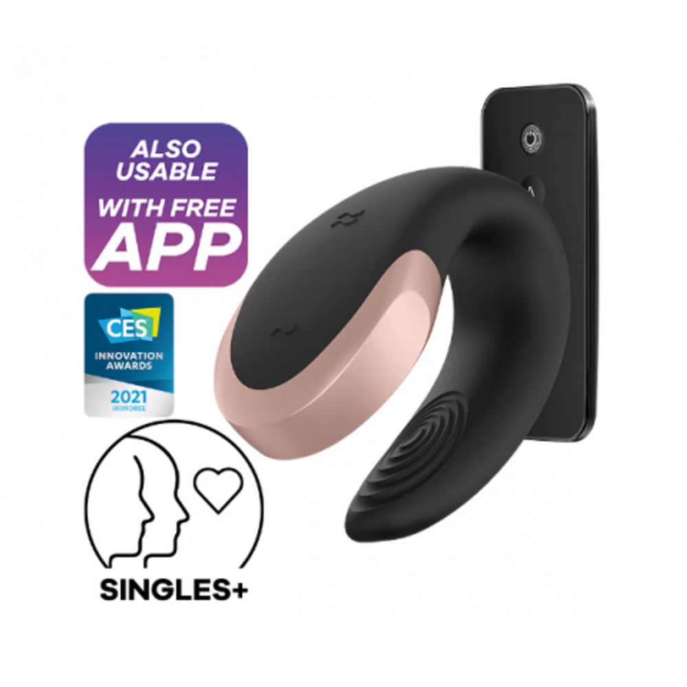 Смарт вибратор для пар Satisfyer Double Love Connect App черный