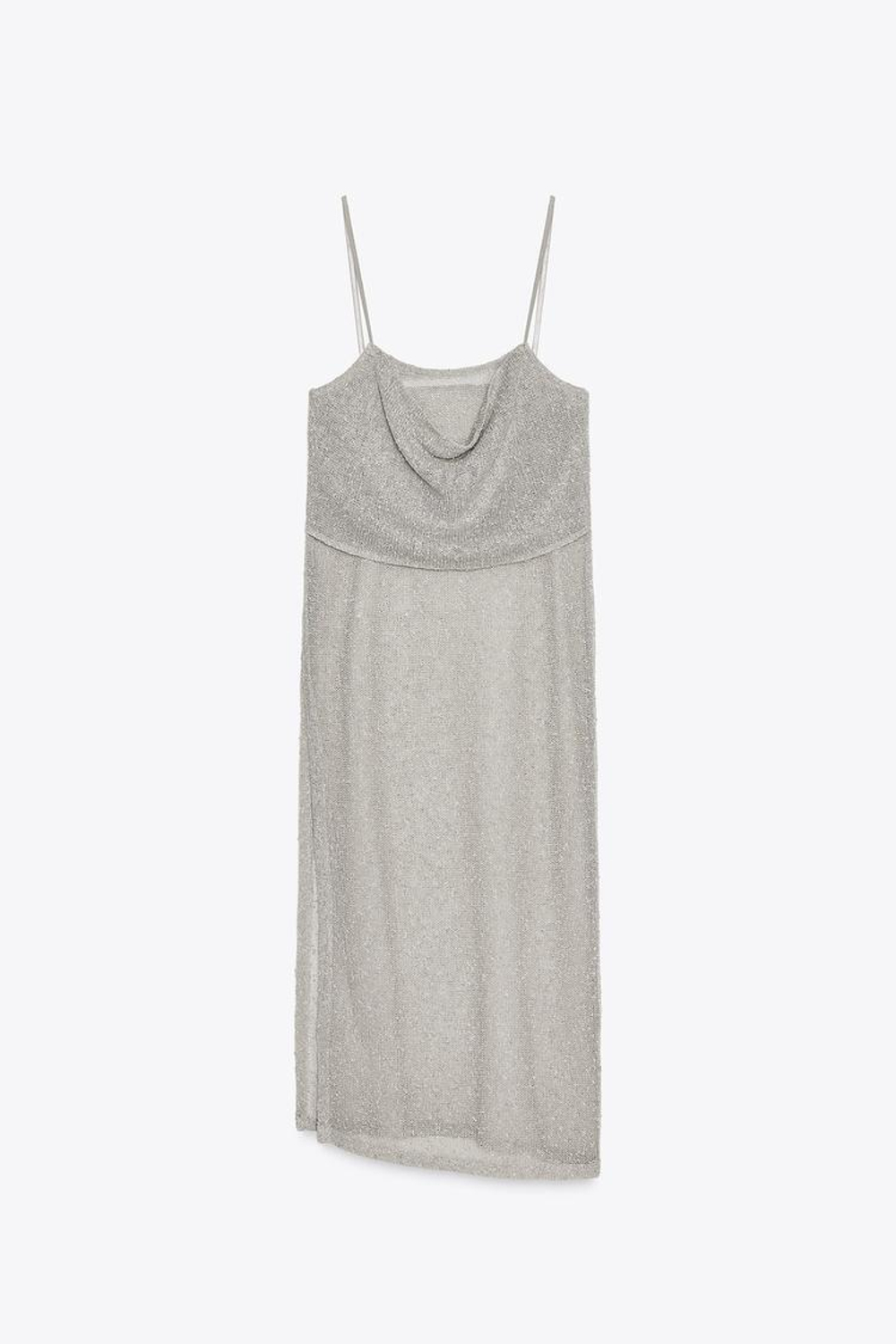 ZARA ДЛИННЫЙ ТОП, СВЕТЛО-СЕРЫЙ