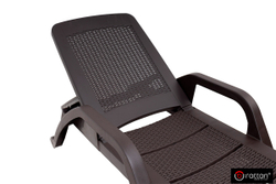 Шезлонг B:rattan NILO стопирующийся, коричневый