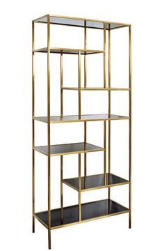 46AS-SH1452-GOLD Стеллаж  золотистый/темн.ст. 80*35*180см