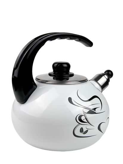 Чайник 2,5 л. эмалированный со свистком Kamille KM 1036 с черной бакелитовой ручкой