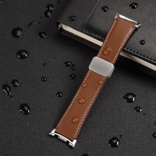 Ремешок из натуральной кожи коричневого цвета от Dux Ducis для смарт часов Samsung Galaxy Watch 8 (40 и 44мм), серия YA Series