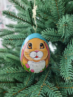 Фарфоровое пасхальное  яйцо "Весенний кролик"