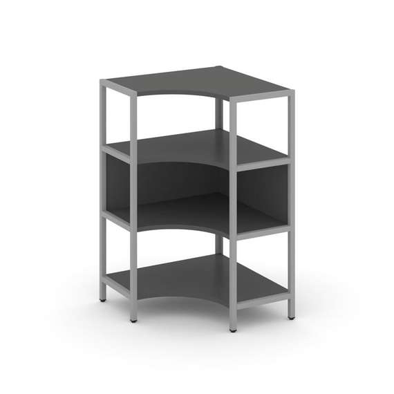 Shelf System Односекционный угловой стеллаж трехярусный SN.STMU-311 Антрацит/Металл Серый 810*810*12