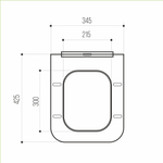 Сиденье для унитаза  WAVE QUADRO дюропласт, микролифт ЧЕРНЫЙ матовый