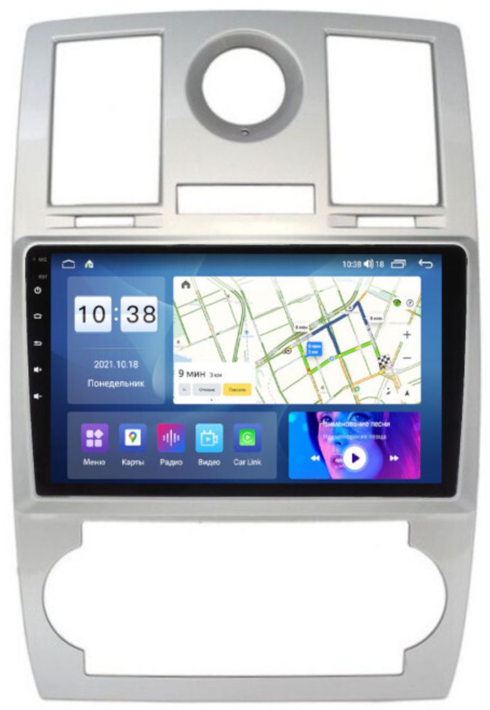 Магнитола для Chrysler 300C 2004-2007 (дорестайл) - Parafar PF030LUX1UHD на Android 13, QLED, ТОП процессор, 8Гб+128Гб, CarPlay, 4G SIM-слот