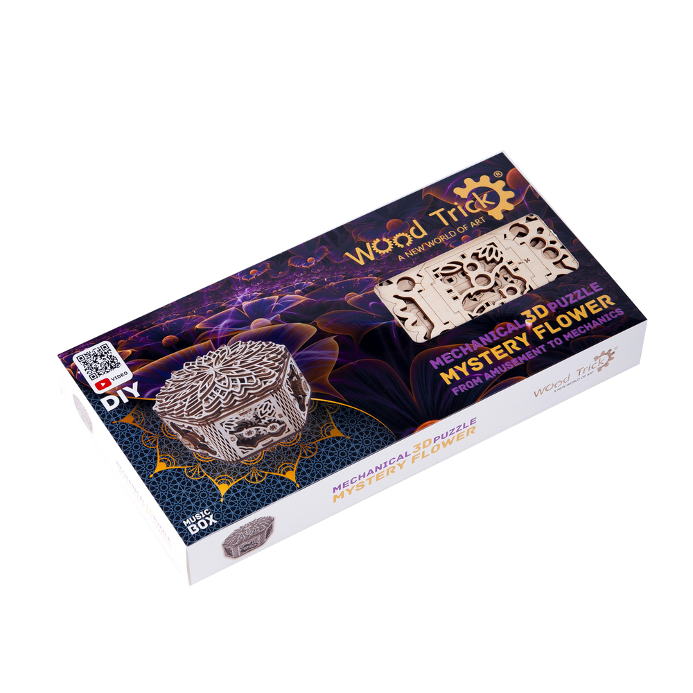 Механическая шкатулка из дерева Wood Trick Таинственный цветок