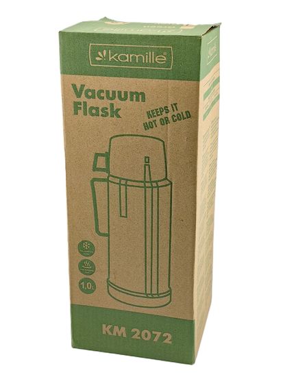 Термос 1000 мл. со стеклянной колбой Kamille KM 2072 пластиковый корпус