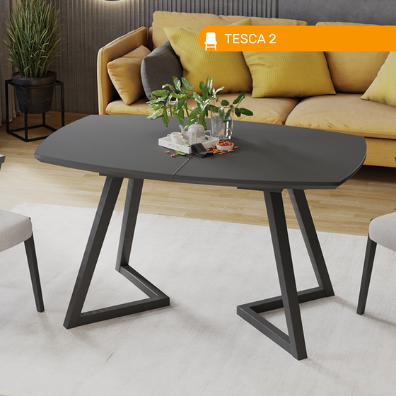 Стол обеденный TESCA 2, закаленное стекло, цвет графит