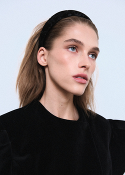 Ободок из черного жаккарда с узором