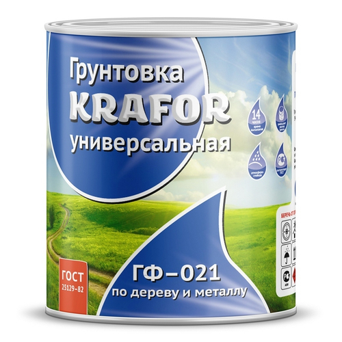 Грунтовка ГФ-021 1,8  кг красно-корич. KRAFOR