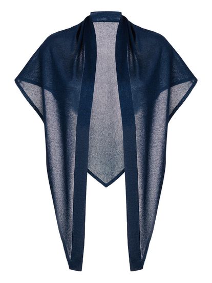 Женский платок темно-синего цвета из вискозы - фото 1