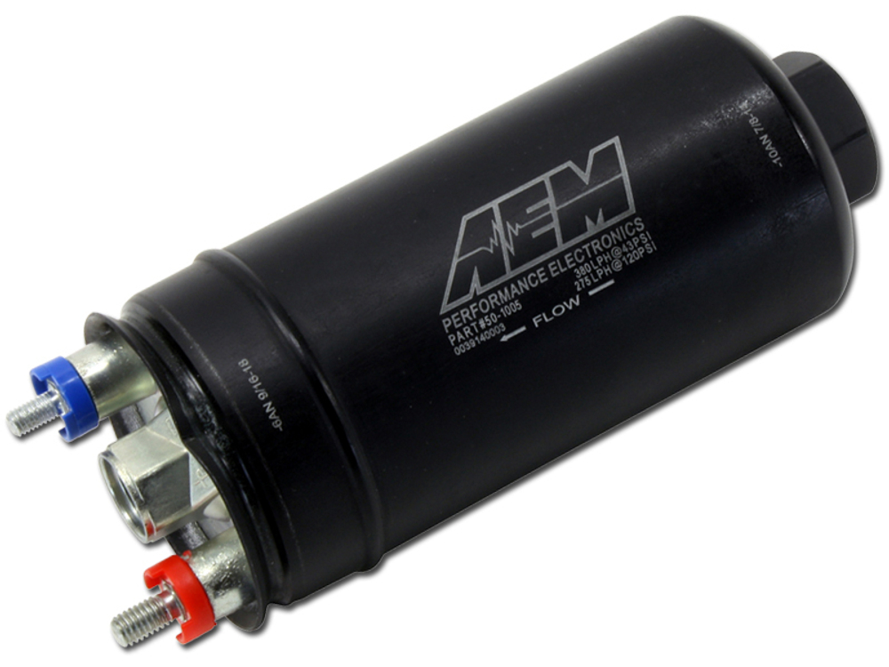 Выносной топливный насос AEM 400 литров в час (AEM 380lph High Flow In-Line Fuel Pump)