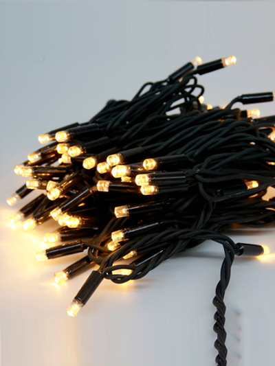 Гирлянда светодиодная "ФЕЙЕРВЕРК", 100 LED, теплый белый, 10м, черный силиконовый провод, IP44 MAG-G053-100