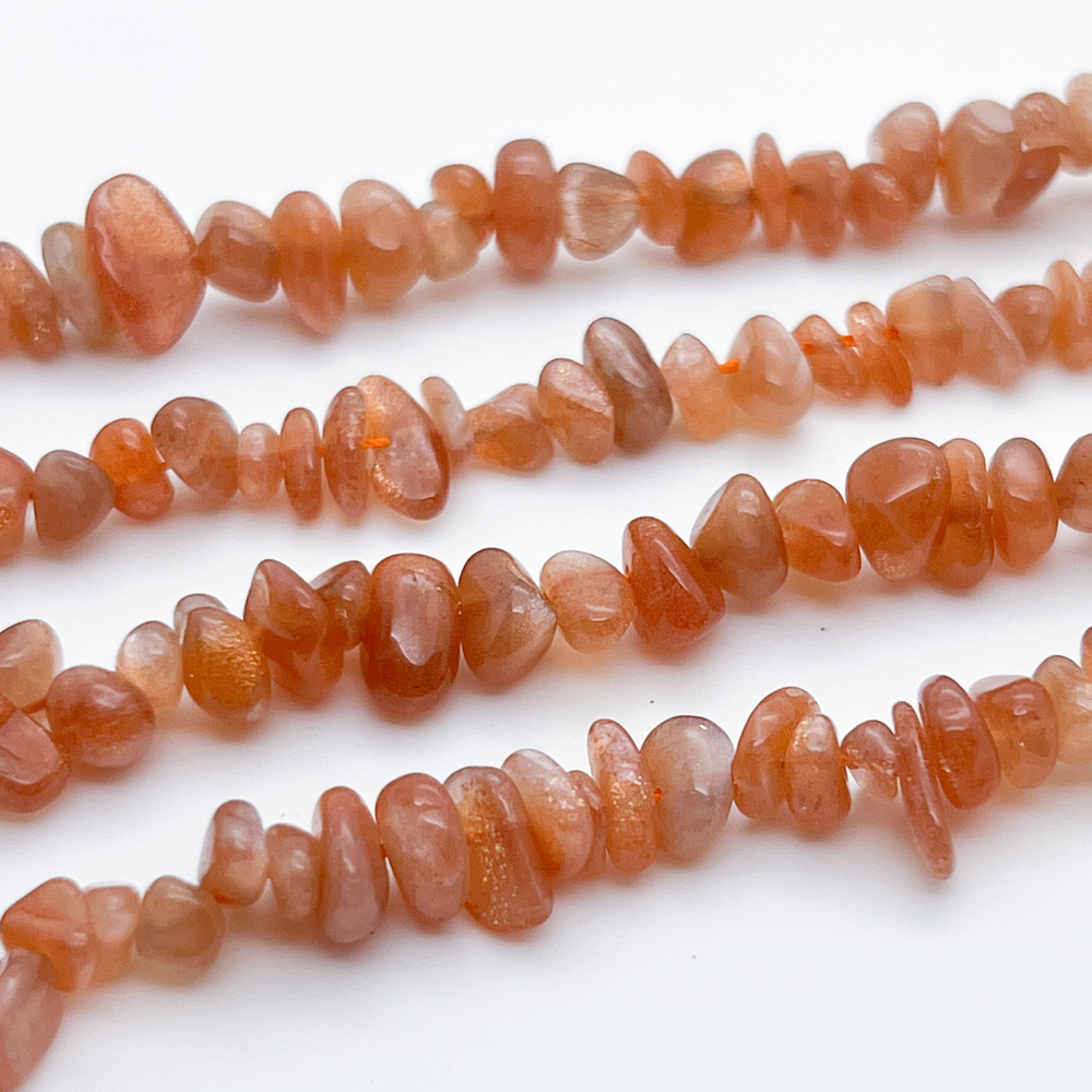 Солнечный камень бусины, крошка 3-7 мм, цена за нить 38 см