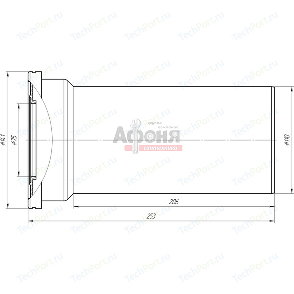 Труба фановая 110 W1220 прямая АНИ пласт