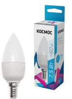 Лампа диодная Космос свеча 10,5W тёплый свет Е14 3000К