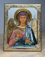 Ангел Хранитель, икона прямоугольная без рамки, красное дерево, эмаль 175х225