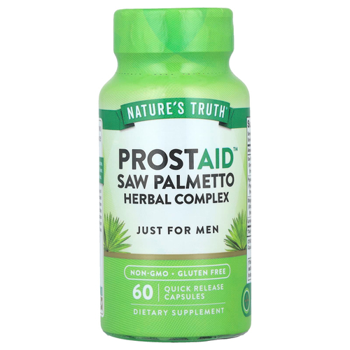 Nature's Truth, ProstAid™, растительный комплекс с сереноей, 60 капсул с быстрым высвобождением