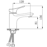 Смеситель для раковины, РМС, корот изл, с картриджем, хром, SL120-001F