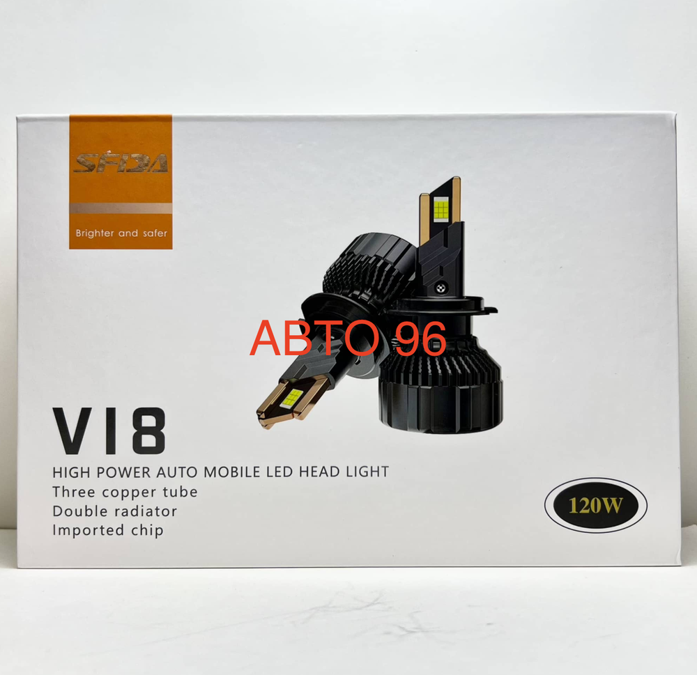 H7 / Светодиодные (H7) лампы 6000K, 120W, 12000lm, V18 - SFDA (2 шт. / комплект) Оптом