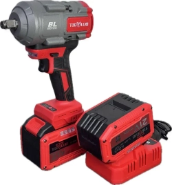 Гайковерт TIELLIO 860D аккумуляторный ударный бесщеточный в кейсе, 21В, 2 АКБ LI-ION 6Ач