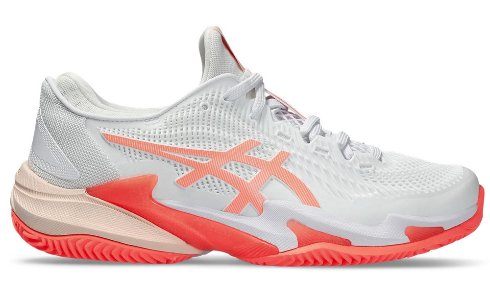 Женские теннисные кроссовки Asics Court FF 3 Clay - white/sun coral