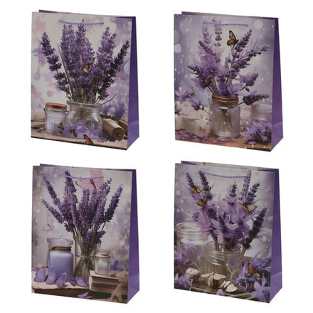 GAEM Пакет подарочный M (бумага 210г/м2, блок микс 12шт), L25,5 W10 H32 см, 4в.