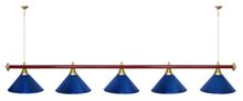 Лампа STARTBILLIARDS 5 пл. (плафоны зеленые матовые,штанга зеленая,фурнитура золото)