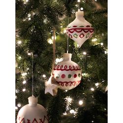 Набор ёлочных украшений с подсветкой Festive embroidery из коллекции New Year Essential, 4 шт.